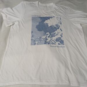White Graphic T-Shirt with Blue Print